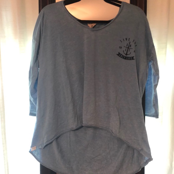 Salt Life High-low 3/4 Sleeve Shirt - Picture 1 of 2
